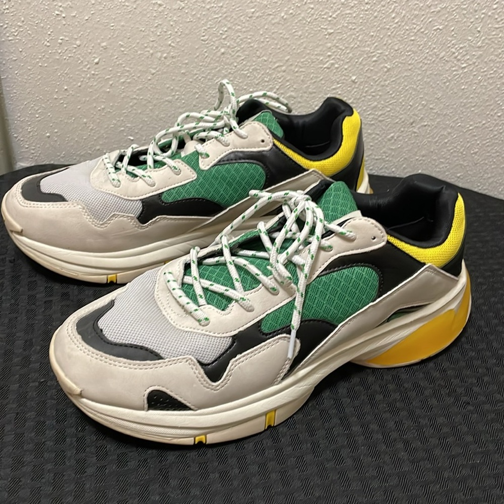 SNKR Project Park Avenve Men's Casual Sneakers Green Yellow Size 11 EUC